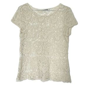 Women’s Floral Lace short sleeve shirt size M